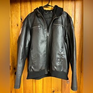 Guess Men’s Lined Leather Jacket